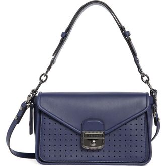 Longchamp Mademoiselle Medium Leather Satchel in Navy at Nordstrom Rack