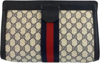 Gucci Pre-owned GG Supreme Canvas Leren Clutch - Heren - Vintage Clutch - Veelkleurig - ONE Size - Leer - Vintage
