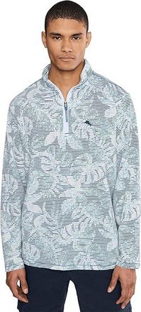 Tommy Bahama Costa Wave Azores Half Zip Mens Sweatshirt Bering Blue : 2XL, Nylon/Polyester/Spandex