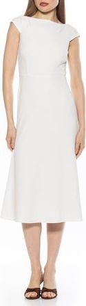 Alexia Admor Loreli Boat Neck Midi Dress in Ivory at Nordstrom Rack, Size X-Small
