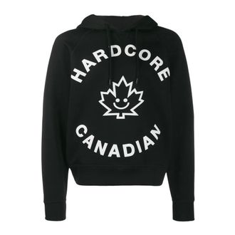 Dsquared2 Hardcore Felpa Hoodie - Heren - Sweatshirts & Hoodies - Zwart - Maat: XL Leer