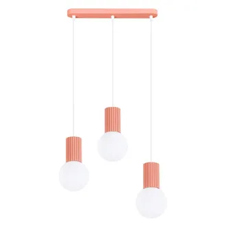 Sollux Lighting L&aacute;mpara colgantes melocot&oacute;n aluminio/vidrio alt. 120 cm
