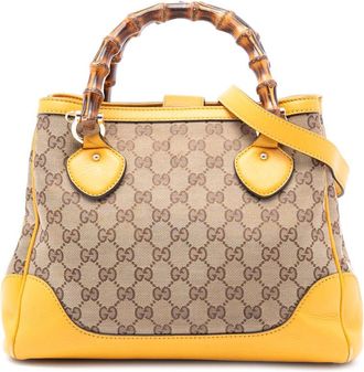 Gucci Pre-owned Gucci Small GG Canvas Diana Bamboo Top Handle Tote Ladies Z43JPRKETTUYDTDD
