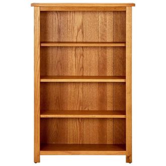 Berkfield Home 4-Tier Bookcase 70x22x110 cm Solid Oak Wood in Brown | Size: 70 x 22 x 110 cm