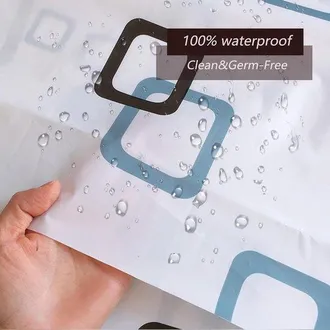 OEM Cortina De Ducha Antimoho - Dise&ntilde;o C&uacute;bico - Incluye Anillas - Impermeable - Peva - Cortina De Ducha 200x200 Cm
