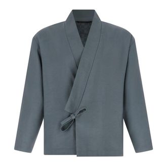 Kenzo Kimono Jacket in Viscose and Wool - male - Kenzo - Blazers - Gray - M - Jackets