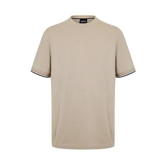 HUGO BOSS Heren Hbb Thompson 04 Premium Katoen Regular T-Shirt (Beige)