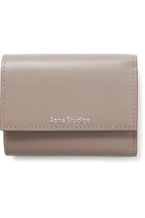 Acne Studios Logo-Print Leather Trifold Wallet