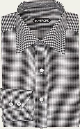 Tom Ford Mens Slim Fit Check Dress Shirt