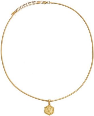 Petit Moments Initial Pendant Necklace in Gold-V at Nordstrom