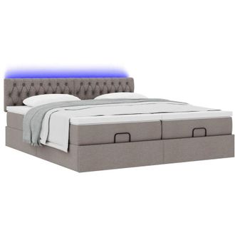 vidaXL Estructura De Cama Otomana Colchones Tela Gris Pardo 180x200 Cm Vidaxl
