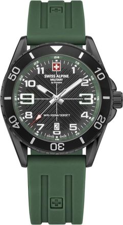 Swiss Alpine Military Heren duikhorloge Raptor Donkergroen 7029.1874 - unisex - Horloges - Zwart - ONE Size - Accessoires
