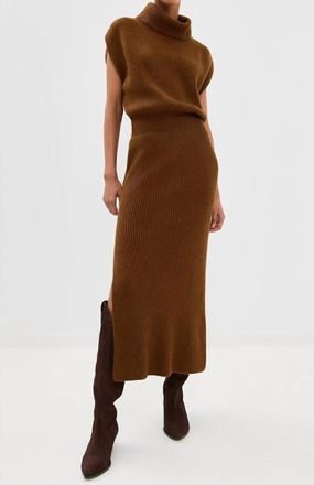 Splendid Marigold Sweater Dress In Dark Saddle