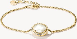 Thomas Sabo bracciale con madreperla e zirconi bianchi in oro giallo, bianco
