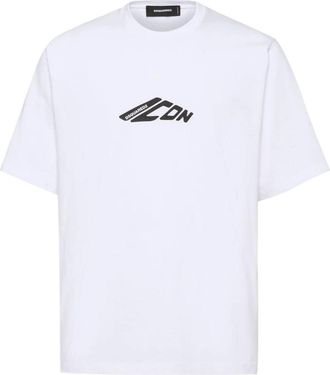 Dsquared2 Icon Loose Fit T-Shirt - Heren - T-shirts - Wit - S - Katoen - Tops