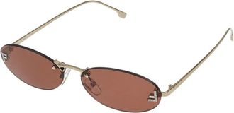 Fendi Sunglasses, unisex, Yellow, 54 MM, First Crystal Oval Sunglasses