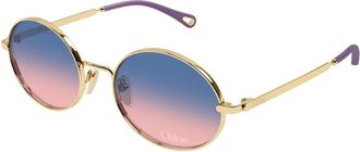 Chlo&eacute; Ch 0326S 003 Zonnebrillen - Dames - Zonnebrillen - Geel - 55 MM - Accessoires