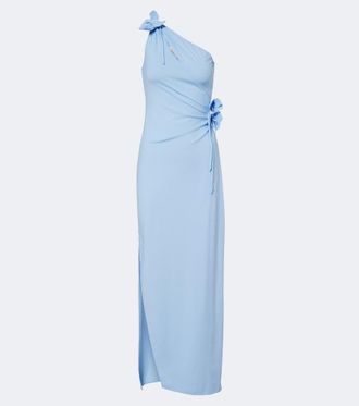 Coperni Floral-appliqu&eacute; asymmetric jersey gown