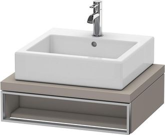 Duravit Duravit Vero Unidad De Lavabo Para Consola, 6540, 600 Mm, 1 Compartimento Abierto Incluyendo Toallero, Color (frente/cuerpo): Decoraci&oacute;n Basalto Mate 