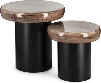 BIZZOTTO Juego de 2 mesas redondas Talin