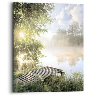 Reinders Deco-Panel »Sonnenaufgang am See« Hobbyraum - Grün - MDF - Wasser - 40x50 cm