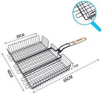 Trade Shop Trade Shop - Griglia Per Barbecue 65 X 40 X 30 X H7cm Per Braciata Carne Pesce Verdure 802051