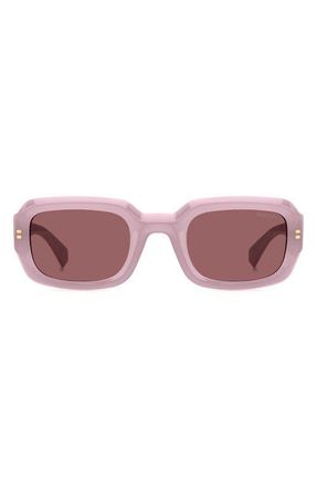 Polaroid 51mm Polarized Rectangular Sunglasses in Pink/Violet Polar at Nordstrom