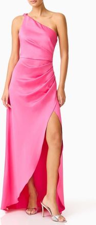 Elliatt Biarritz One-Shoulder Satin Gown in Magenta Pink at Nordstrom, Size Xx-Small