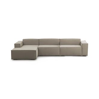 Dmora Sof&aacute; Fijo Dgarzy, Sof&aacute; Modular 4 Plazas Pen&iacute;nsula Izquierda, 100% Made In Italy, Sof&aacute; Moderno En Tela, Cm 340x170h70, T&oacute;rtola - Dmora