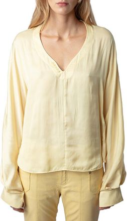 Zadig&Voltaire Tonastir Satin Linen-Blend Shirt