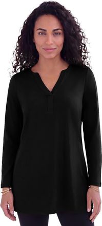 Roaman's Ultimate Y Neck Tunic in Black at Nordstrom, Size Medium