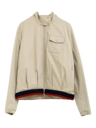 Moncler zip-fastening banded jacket - Neutrals