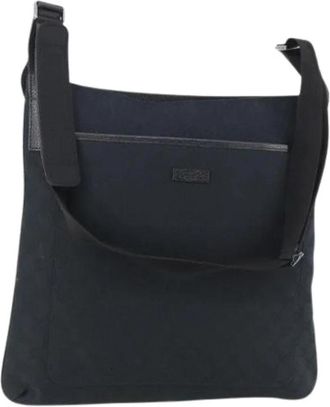 Gucci Pre-owned Canvas Cross Body Tas - Dames - Vintage Schoudertas - Zwart - ONE Size - Vintage
