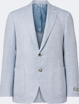 Canali Herringbone linen and wool blazer