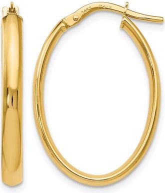 Diamond2Deal 10K Yellow Gold Oval Shape Hoop Earrings