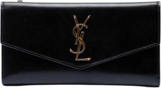 Saint Laurent Pre-owned Leren Clutch - Dames - Vintage Clutch - Zwart - ONE Size - Leer - Vintage