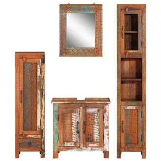 Berkfield Home 4 Piece Bathroom Furniture Set Solid Wood Reclaimed