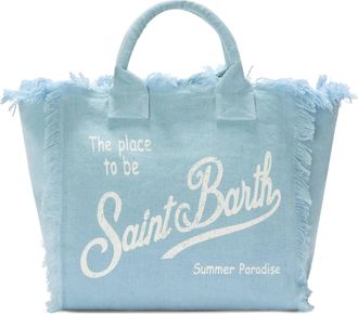 MC2 Saint Barth Frayed Edges Linen Shoulder Bag