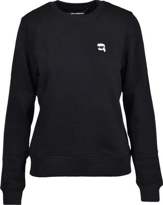 Karl Lagerfeld Black Cotton Recycled Polyester Mens Crewneck Sweatshirt