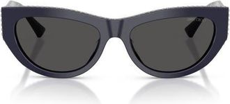 Jimmy Choo London 54mm Cat Eye Sunglasses in Navy Blue/Dark Grey at Nordstrom