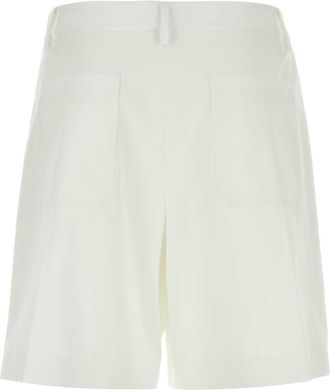 Valentino Garavani Mens White Wool Blend Bermuda Shorts Bianco Exterior: Virgin Silk