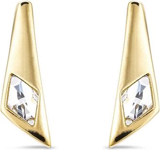 UNOde50 Gray Crystal Folded Dazzle Earrings