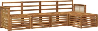 vidaXL Conjunto De Sof&aacute;s De Exterior 5 Uds. Natural Vidaxl