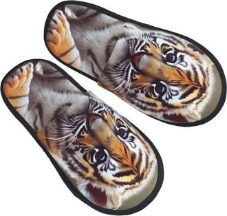 Generic Fuzzy Slippers Tiger Furry Fleece Slippers Soft Cotton Slipper For Ladies Guest Room Travel L
