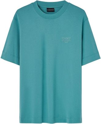 Emporio Armani logo-print T-shirt - men - Cotton - M - Blue