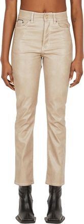 Eytys Broek - Dames - Leren Broeken - Beige - W26 - Leer - Broeken
