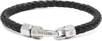 Nialaya Bracciale Intrecciato in pelle - Nero