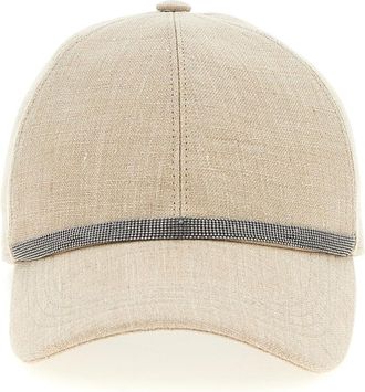 Brunello Cucinelli Beige Linen baseball cap