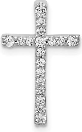 Diamond2Deal 10K White Gold 1/5ct. Diamond Latin Cross Chain Slide Pendant