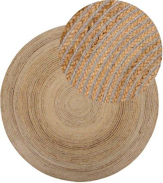 Beliani Beliani - Boho Natural Braided Rug Jute Round 140 cm Beige Bedroom Living Room Akbelen